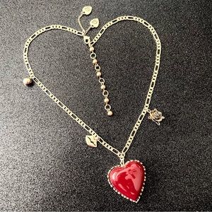 Betsey Johnson Red Heart Pendant Necklace